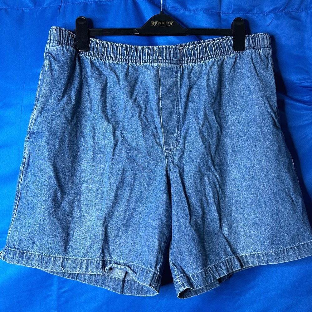 Vtg Puritan Womens Denim Shorts Sz L Pull-On Americana Classic Cotton Everyday
